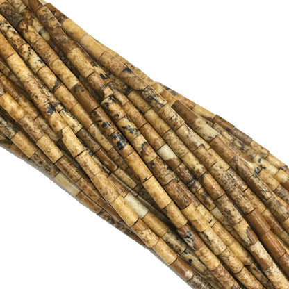 Natural Picture Jasper Shape Beads 2X4MM