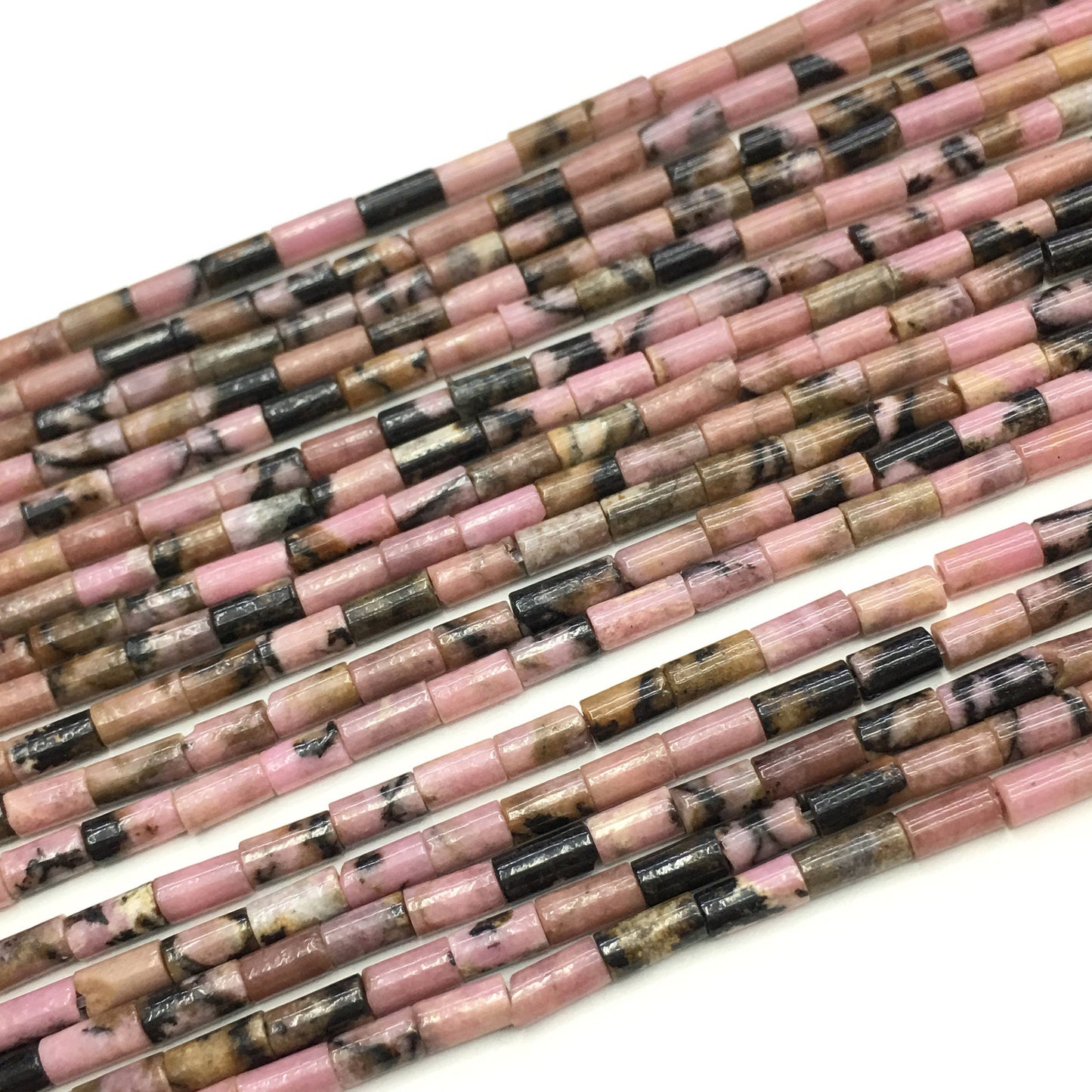 Natural Rhodonite Tube Shape Beads