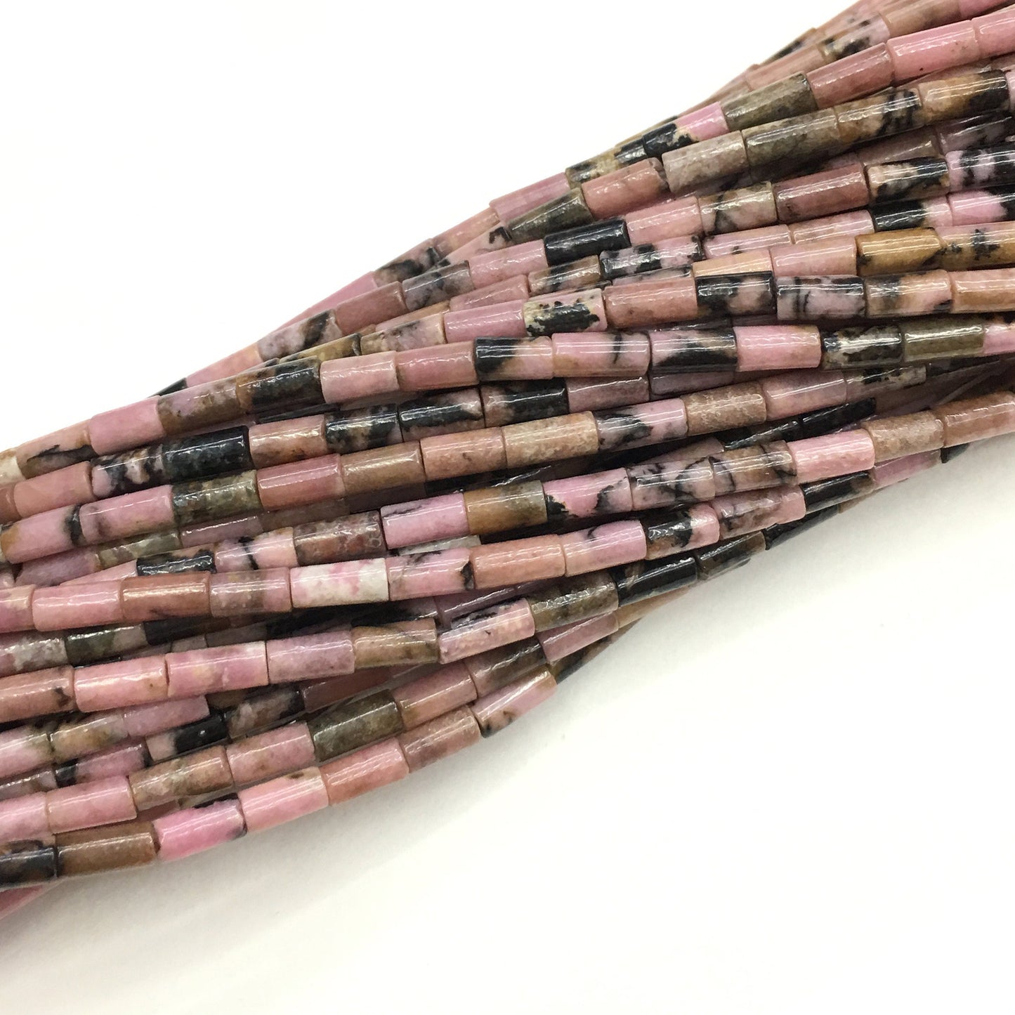 Natural Rhodonite Tube Shape Beads