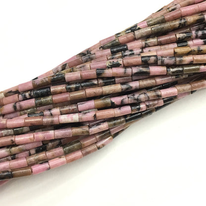 Natural Rhodonite Tube Shape Beads