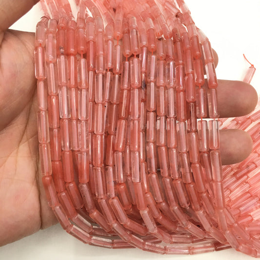 Natural Cherry Quartz Tube Shape Beads 4X13MM