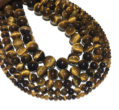 Natural Gold Tiger Eye Highly Polished Round Beads