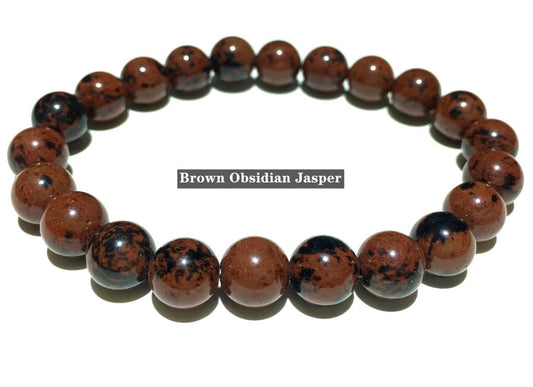 Natural Brown Obsidian Jasper Bracelet Round Beads Healing Energy Bracelet Loose Beads DIY Jewelry Design for Bracelet Necklace AAA Quality