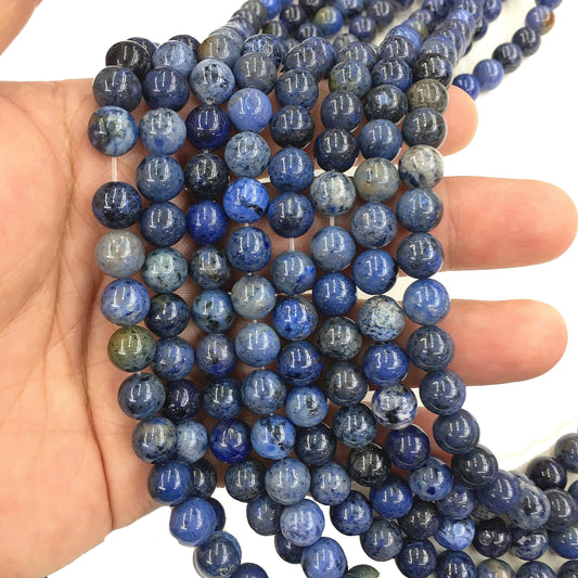 Natural Blue Sunset Stone Round Shape Beads