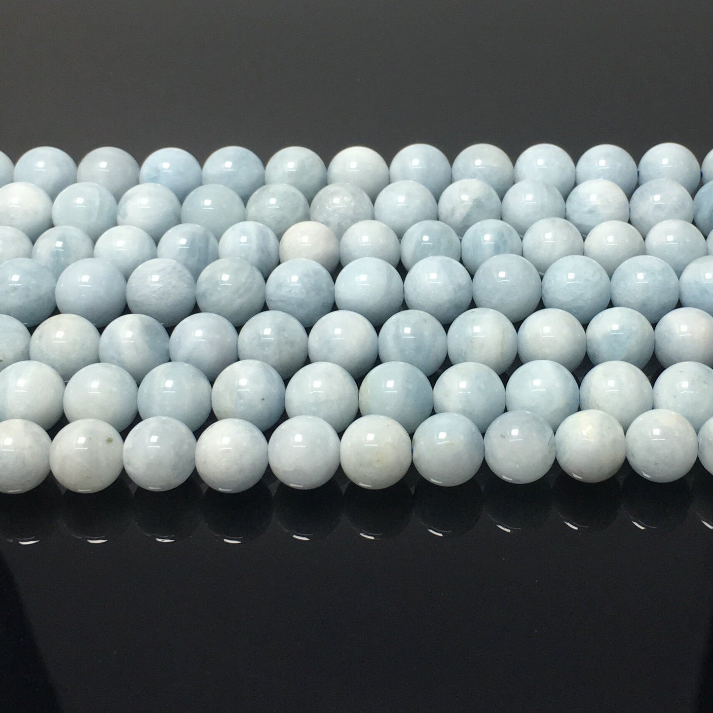 Natural Aquamarine Round Beads