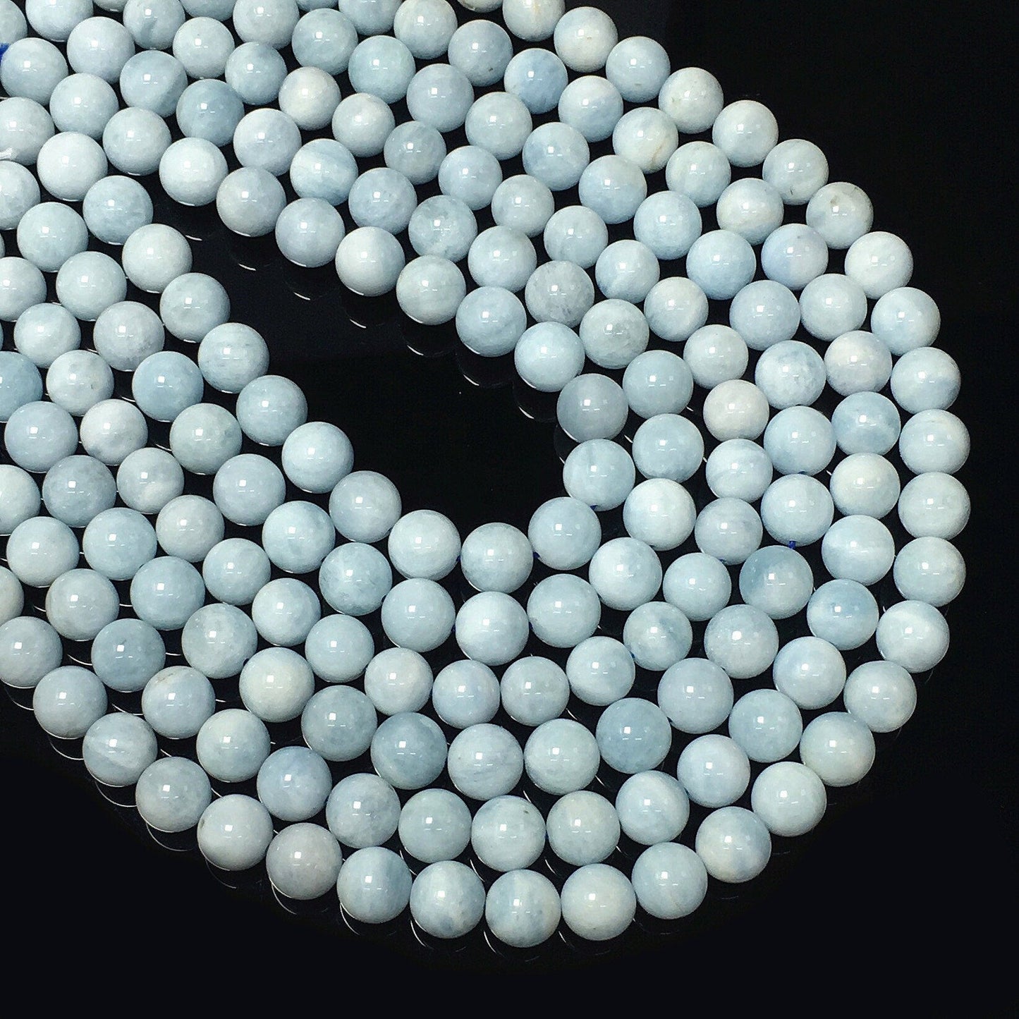 Natural Aquamarine Round Beads