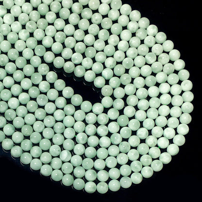 Natural Green Angelite Round Beads