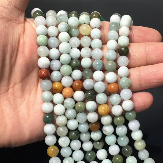 Natural Jadite Jasper Round Smooth Beads
