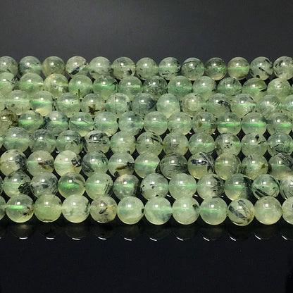 Natural Green Prehnite Round Beads Healing Energy Gemstone Loose Beads for DIY Jewelry MakingAAA Quality 6mm 8mm 10mm