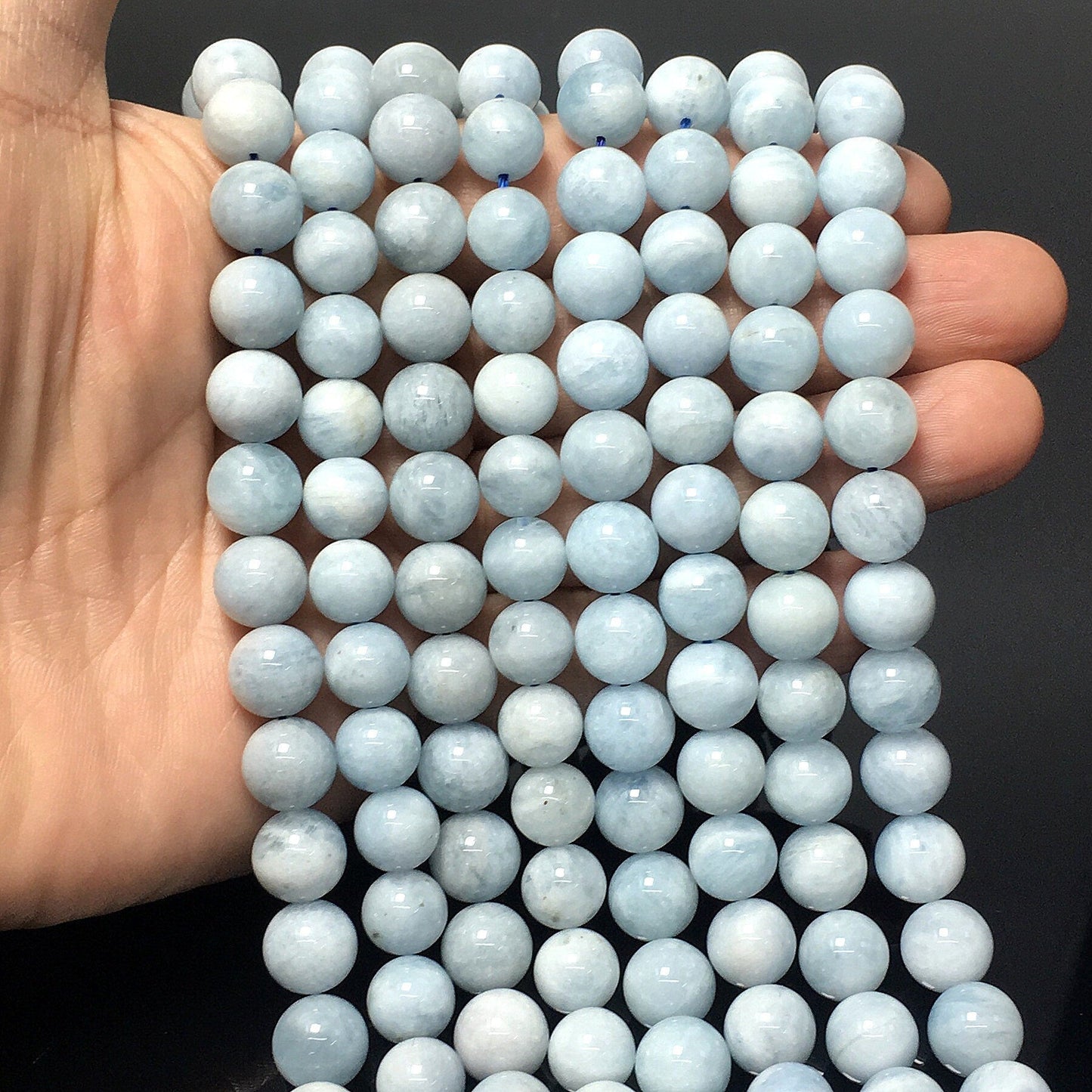 Natural Aquamarine Round Beads