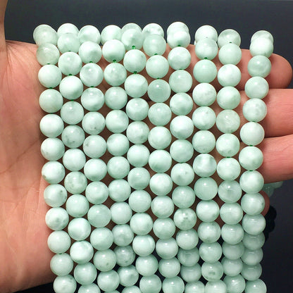 Natural Green Angelite Round Beads