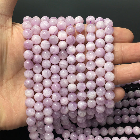 Natural Purple Kunzite Round Smooth Beads