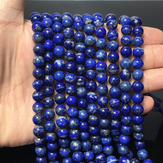 Natural Blue Color Lapis Lazuli Polished Round Beads