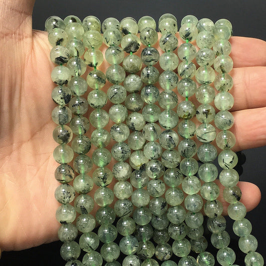 Natural Green Prehnite Round Beads Healing Energy Gemstone Loose Beads for DIY Jewelry MakingAAA Quality 6mm 8mm 10mm