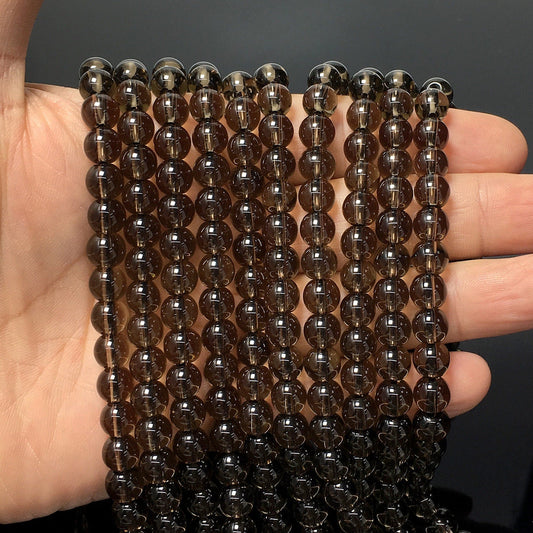 Natural Smoky Quartz Highly Polished Round Beads