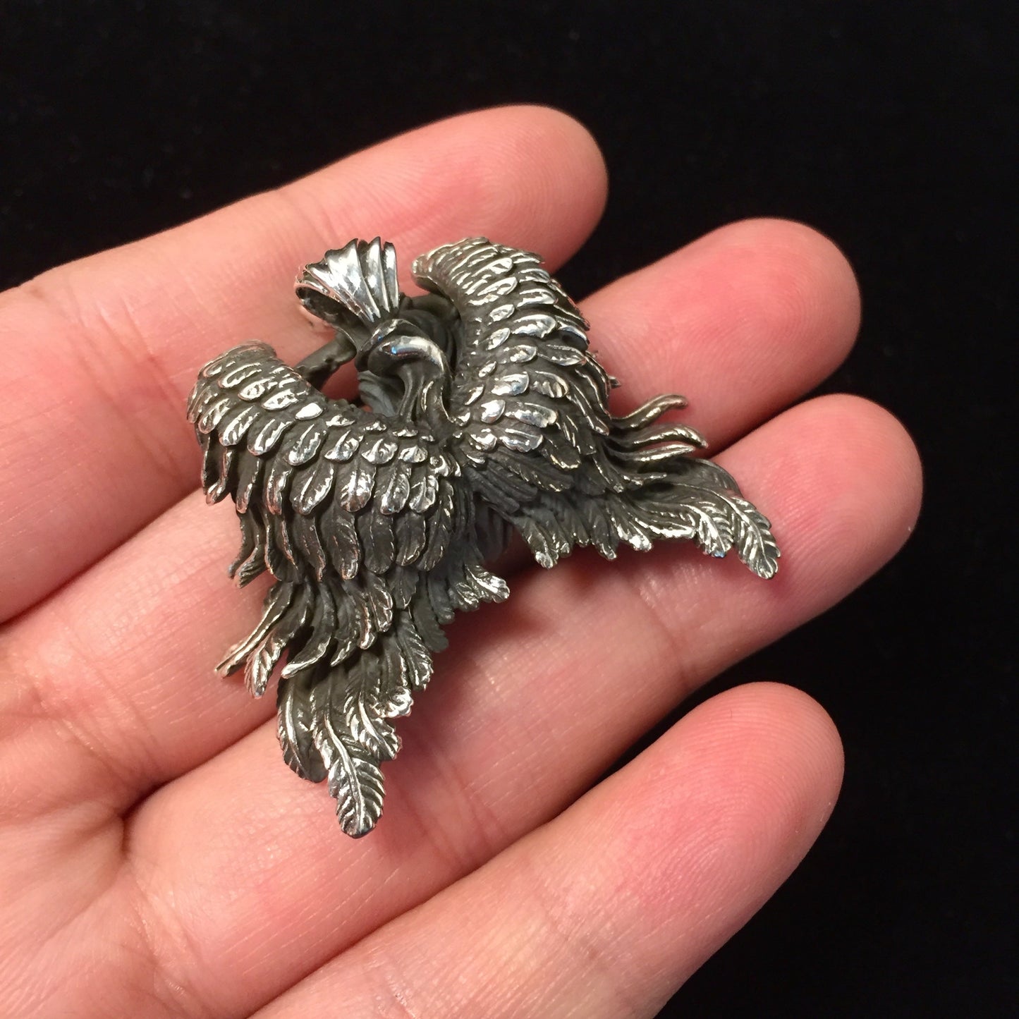 Retro Sterling Silver Wing Pendant